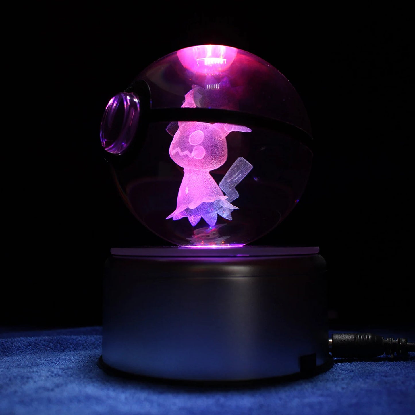Mimikyu Large Crystal Pokeball 3D Laser Engraving