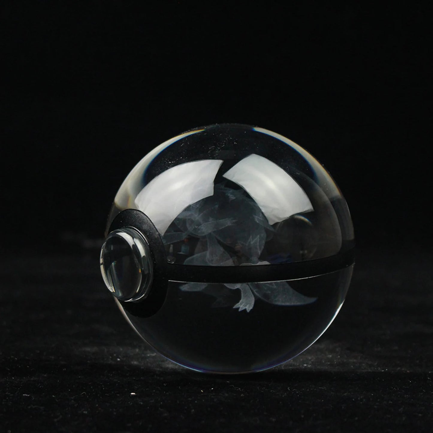 Zoroark Large Crystal Pokeball 3D Laser Engraving
