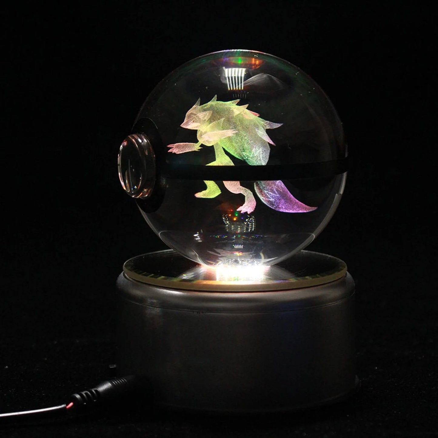 Zoroark Large Crystal Pokeball 3D Laser Engraving