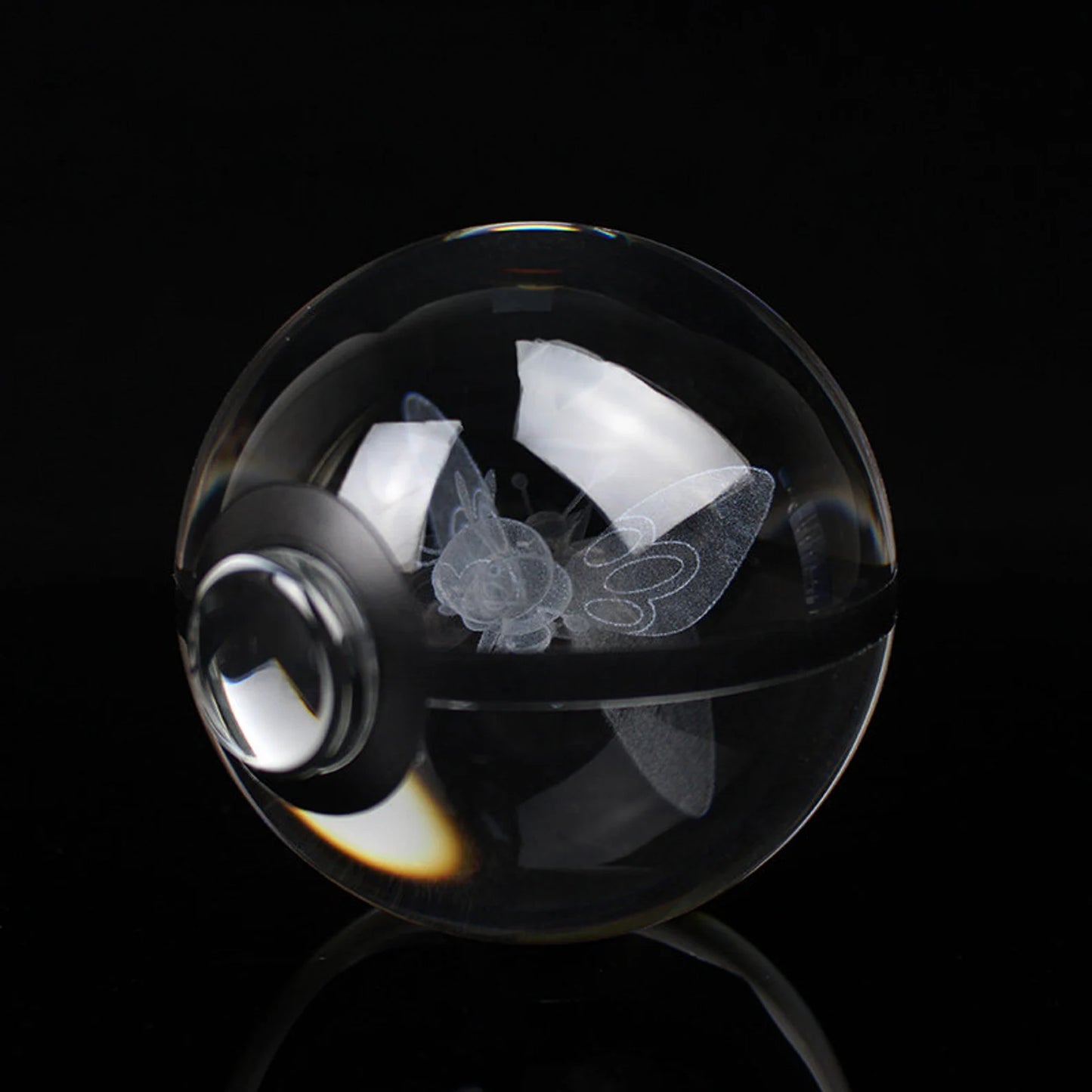 Ribombee Large Crystal Pokeball 3D Laser Engraving