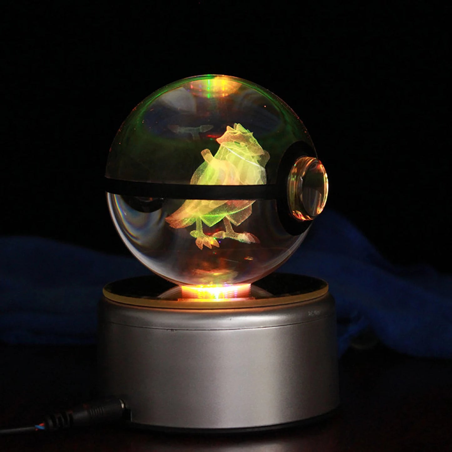 Corviknight Large Crystal Pokeball 3D Laser Engraving