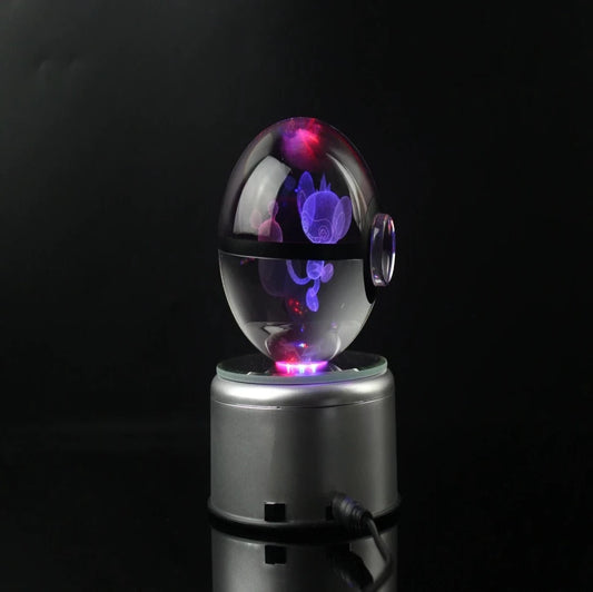 Aipom Large Crystal Pokeball 3D Laser Engraving