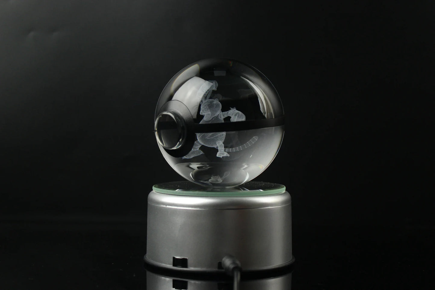 Electabuzz Large Crystal Pokeball 3D Laser Engraving