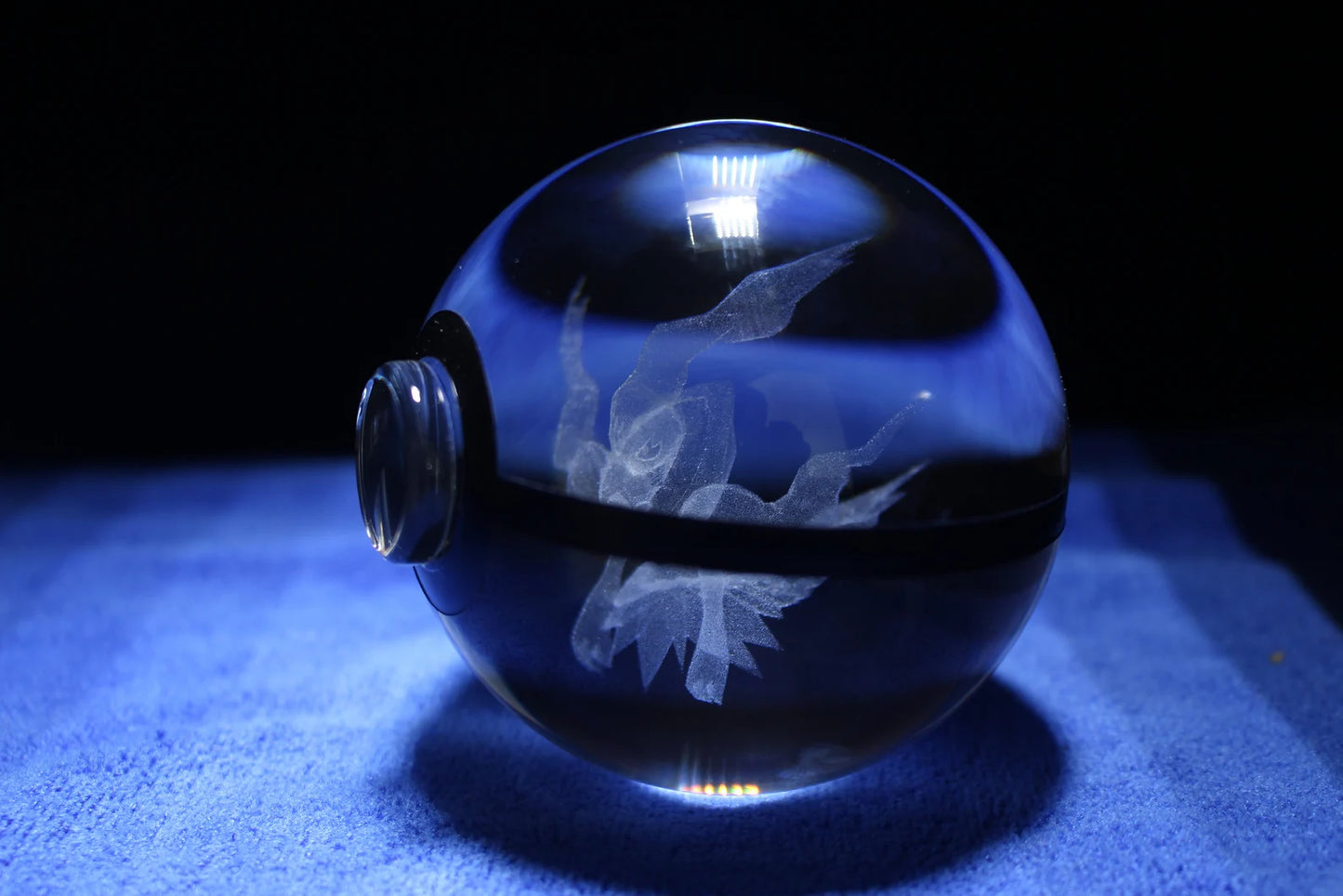 Darkrai Large Crystal Pokeball 3D Laser Engraving