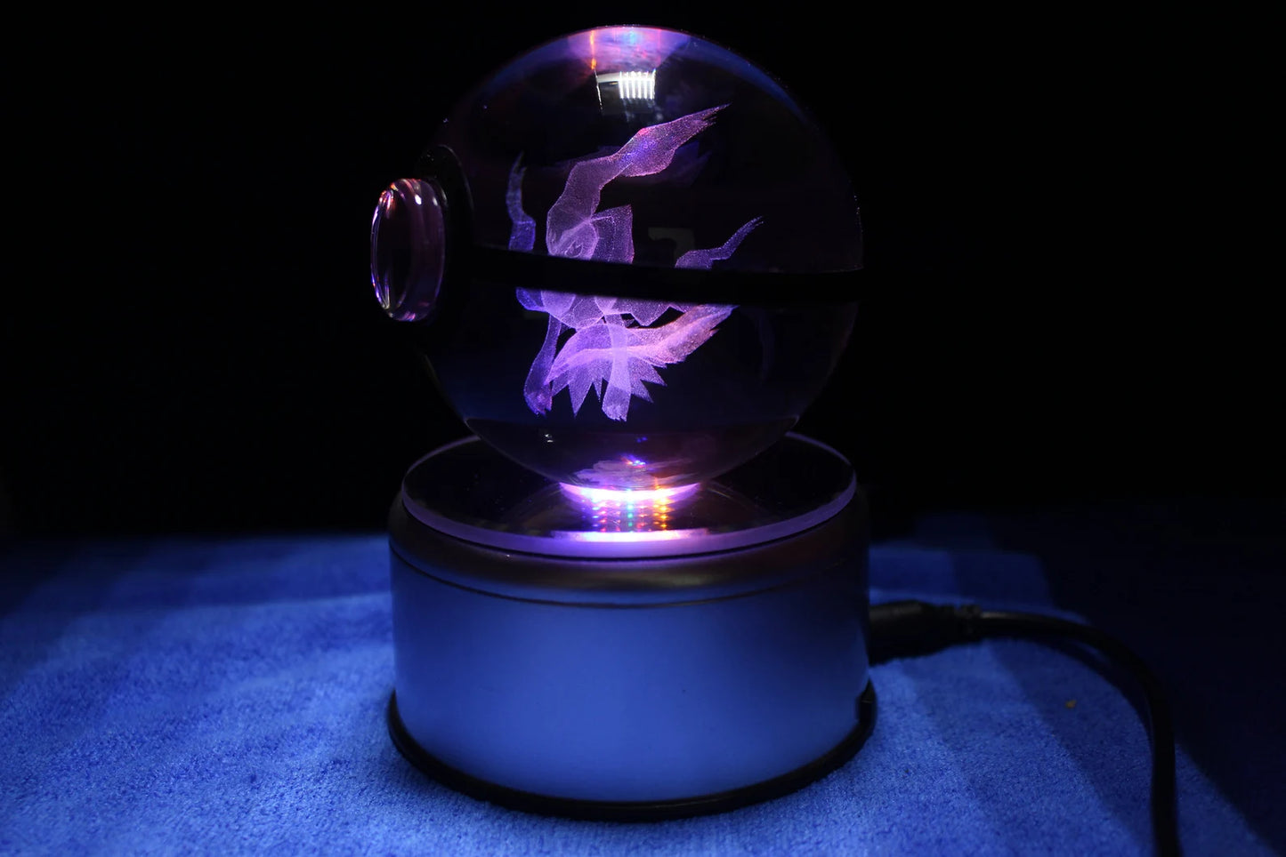 Darkrai Large Crystal Pokeball 3D Laser Engraving