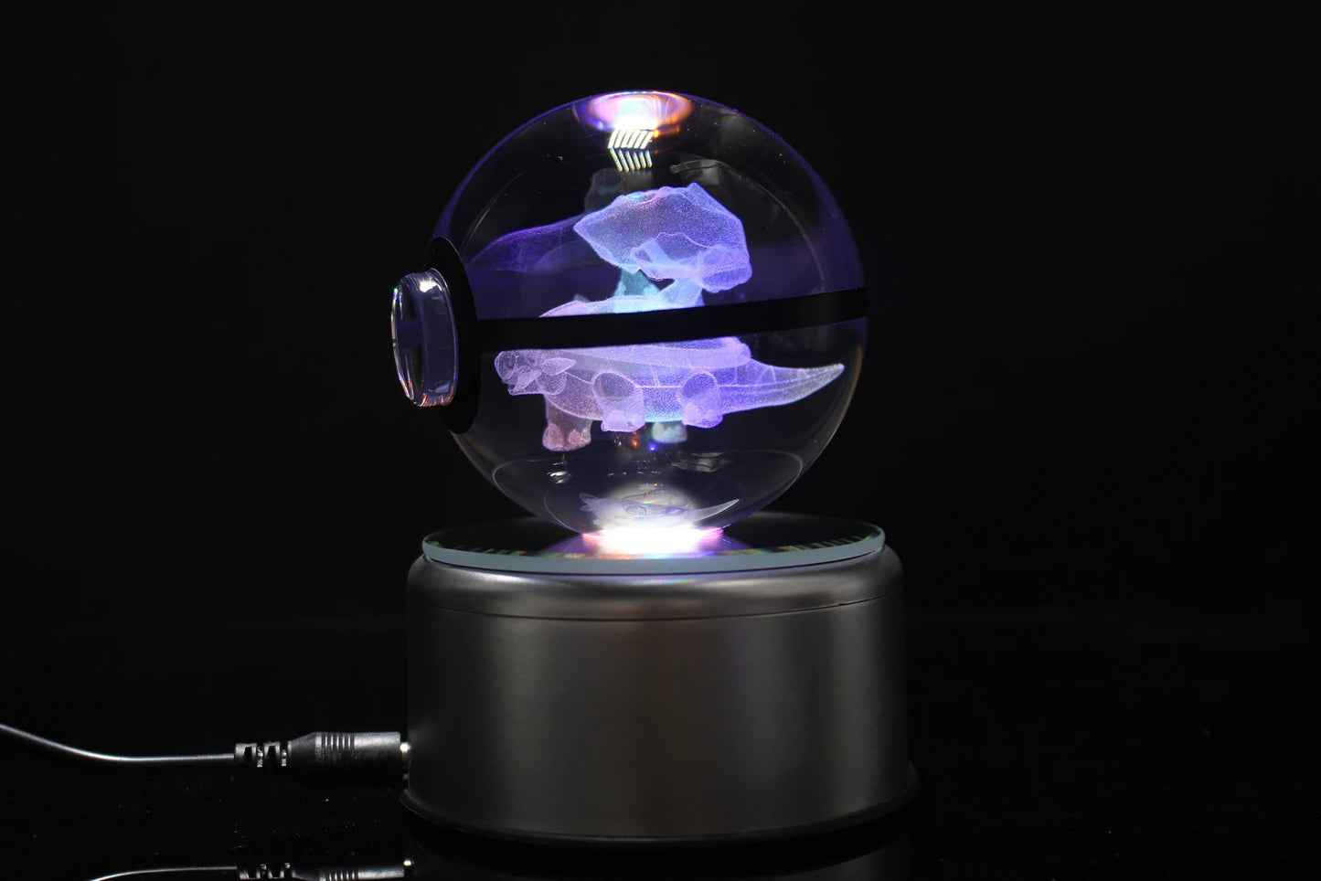 Torterra Large Crystal Pokeball 3D Laser Engraving