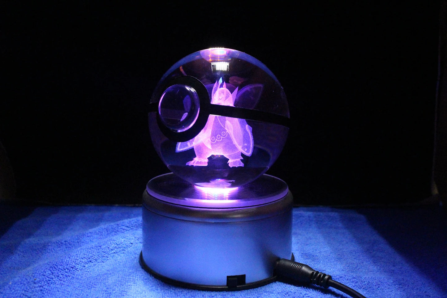 Empoleon Large Crystal Pokeball 3D Laser Engraving