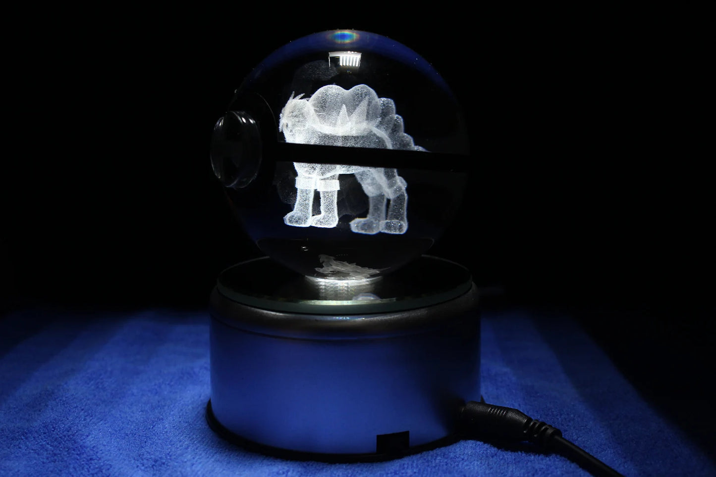 Entei Large Crystal Pokeball 3D Laser Engraving