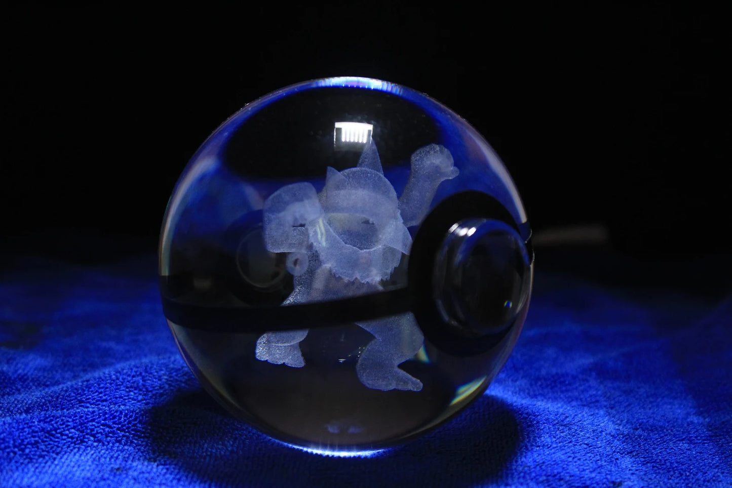 Hypno Large Crystal Pokeball 3D Laser Engraving