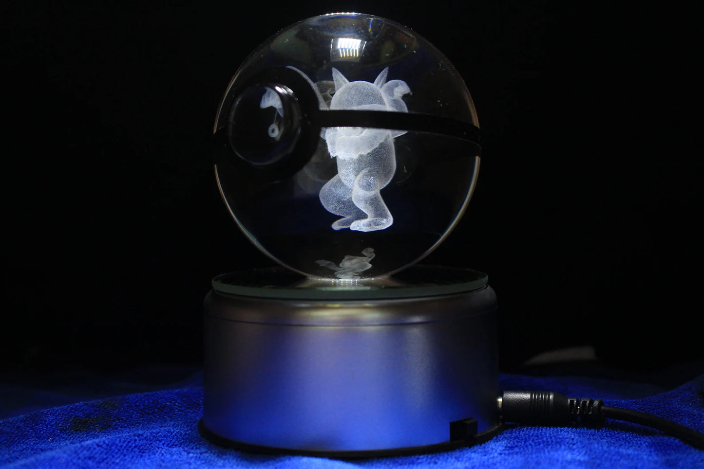 Hypno Large Crystal Pokeball 3D Laser Engraving