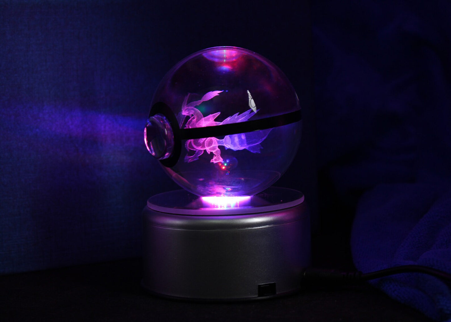 Kyurem Large Crystal Pokeball 3D Laser Engraving