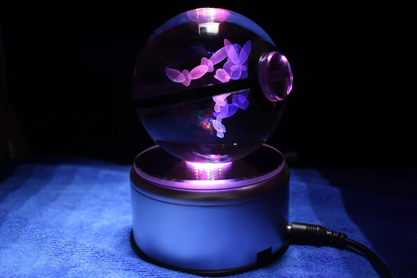 Lopunny Large Crystal Pokeball 3D Laser Engraving