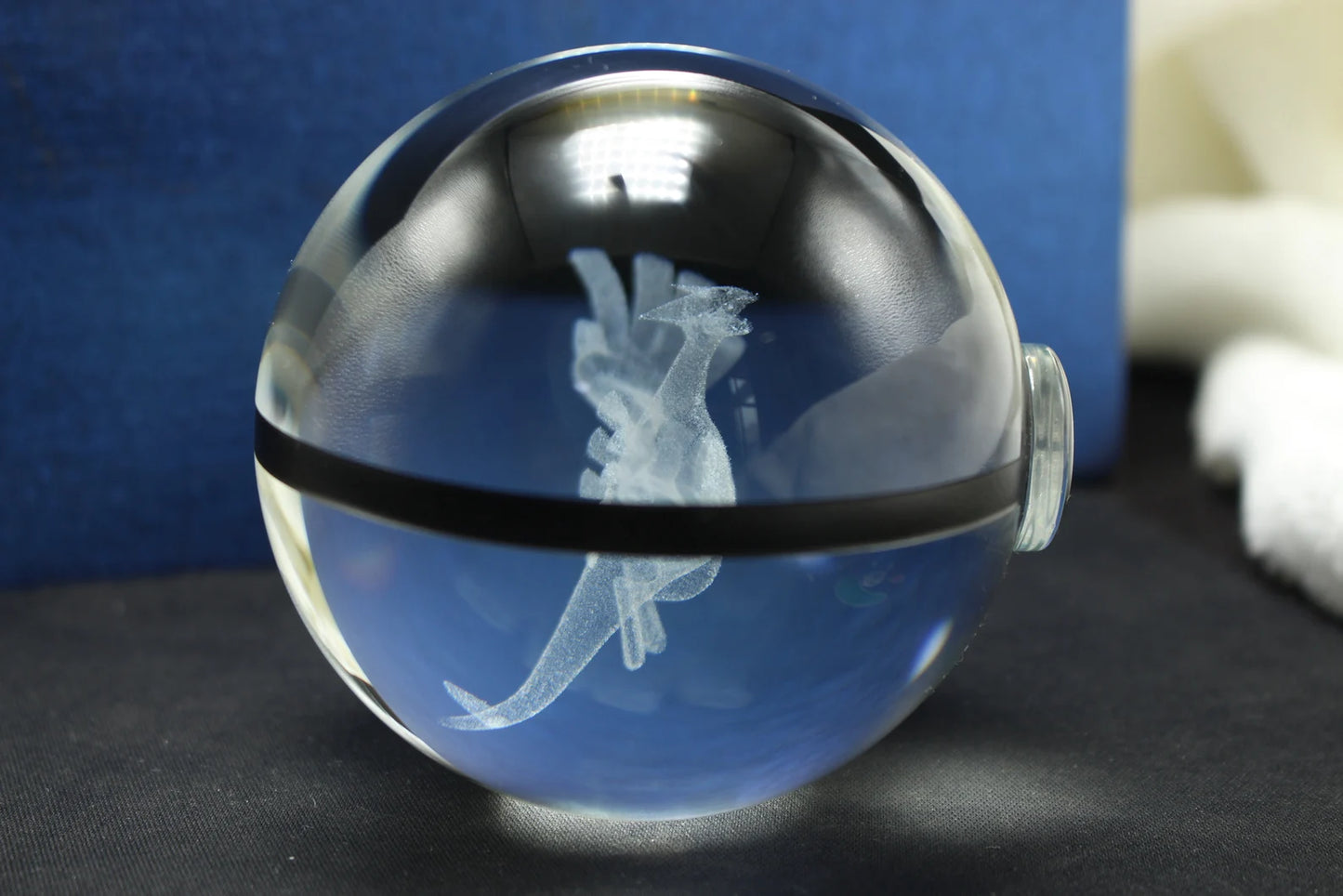 Lugia Large Crystal Pokeball 3D Laser Engraving