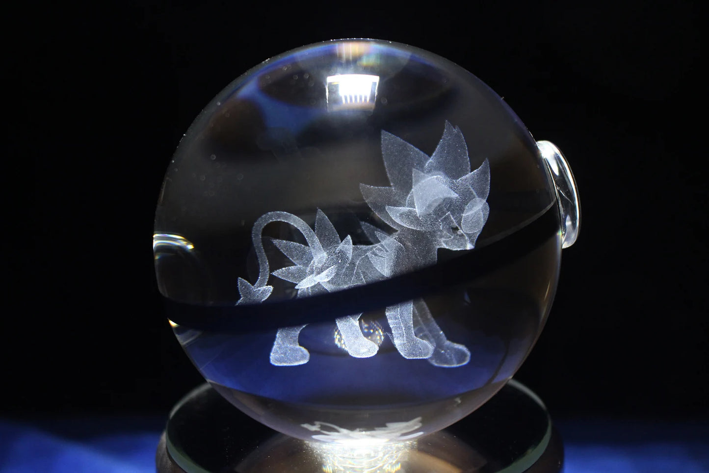 Luxray Large Crystal Pokeball 3D Laser Engraving