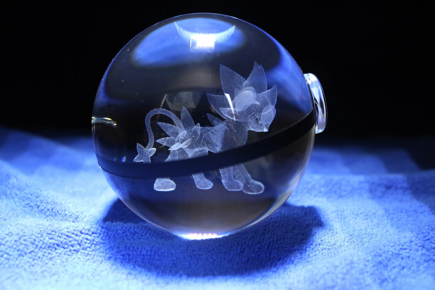Luxray Large Crystal Pokeball 3D Laser Engraving