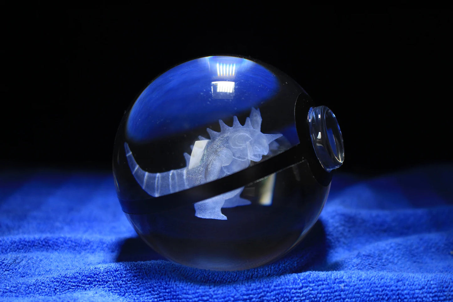 Nidoking Large Crystal Pokeball 3D Laser Engraving