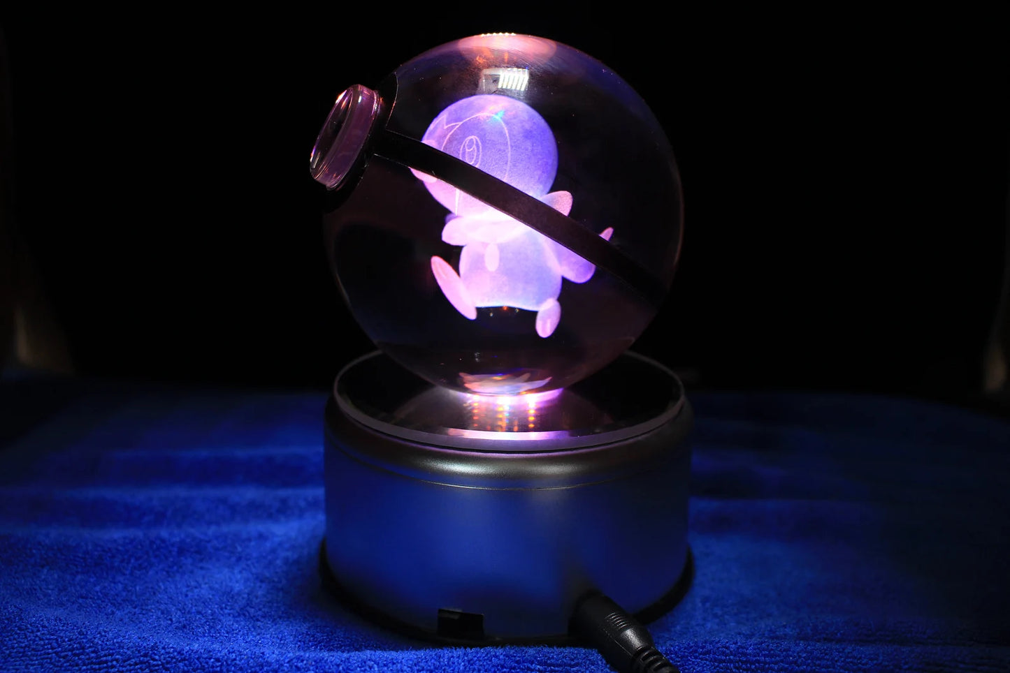 Piplup Large Crystal Pokeball 3D Laser Engraving