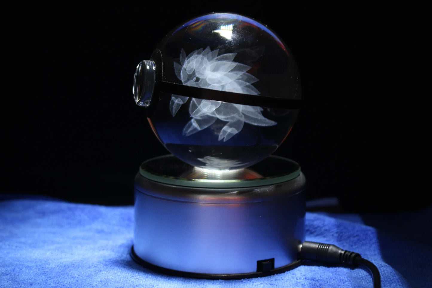 Sandslash Large Crystal Pokeball 3D Laser Engraving
