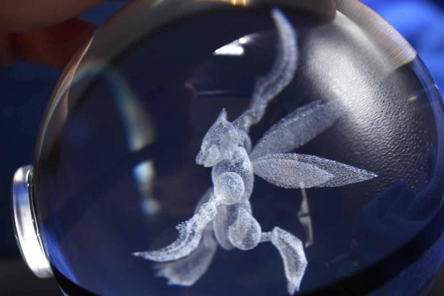 Scyther Large Crystal Pokeball 3D Laser Engraving