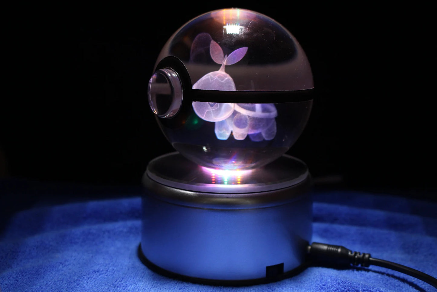 Turtwig Large Crystal Pokeball 3D Laser Engraving