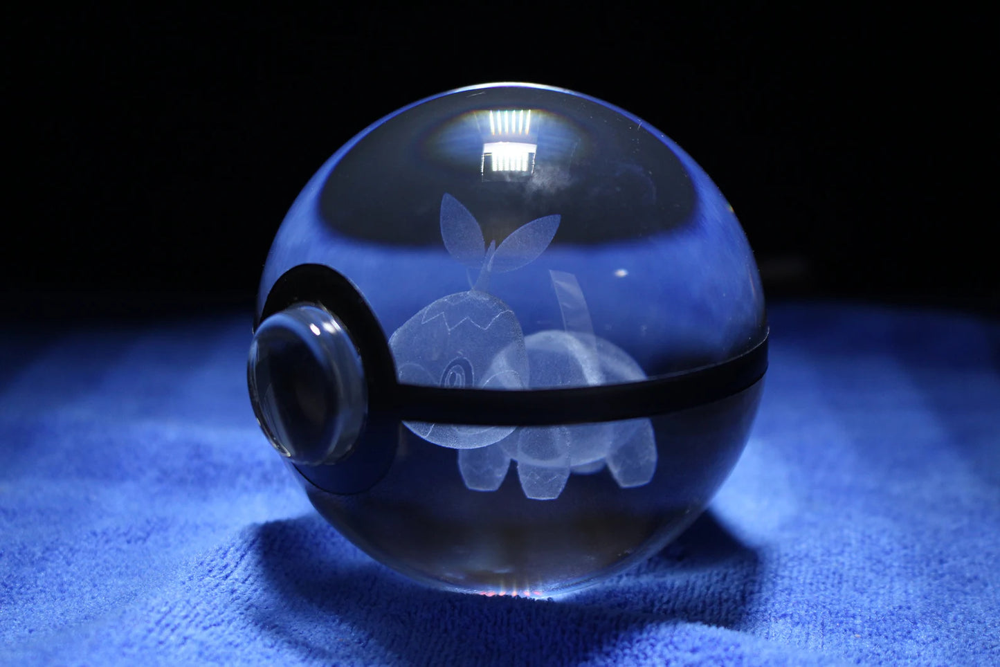Turtwig Large Crystal Pokeball 3D Laser Engraving