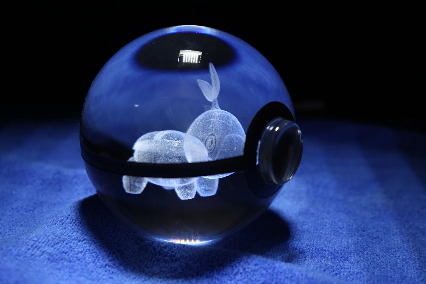 Turtwig Large Crystal Pokeball 3D Laser Engraving