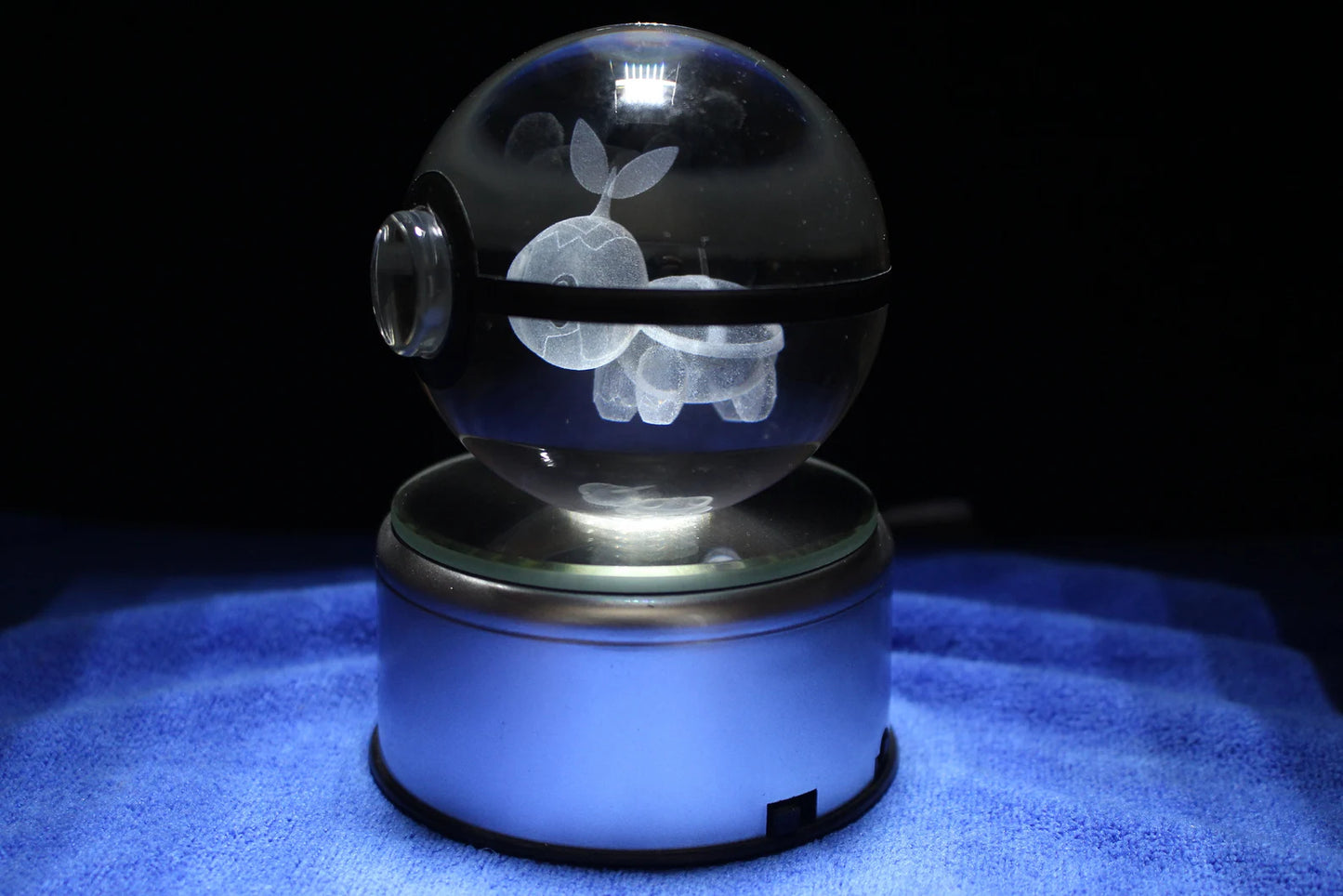 Turtwig Large Crystal Pokeball 3D Laser Engraving