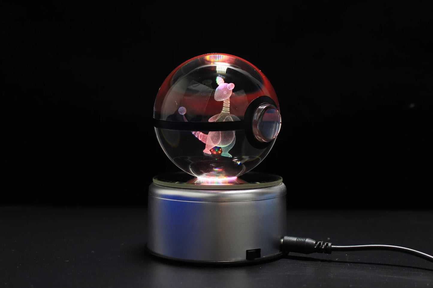Ampharos Large Crystal Pokeball 3D Laser Engraving