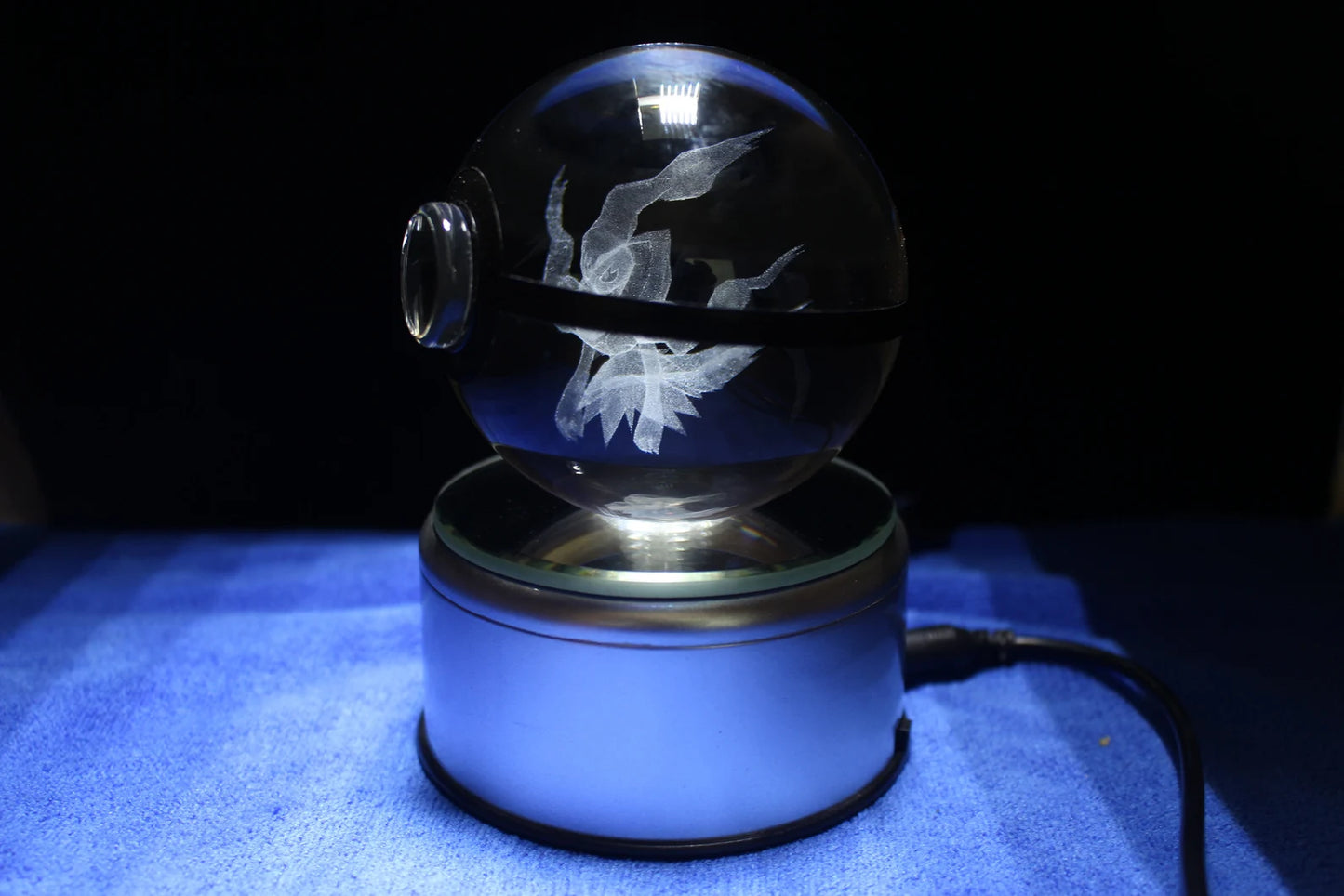 Darkrai Large Crystal Pokeball 3D Laser Engraving