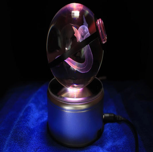Dratini Large Crystal Pokeball 3D Laser Engraving