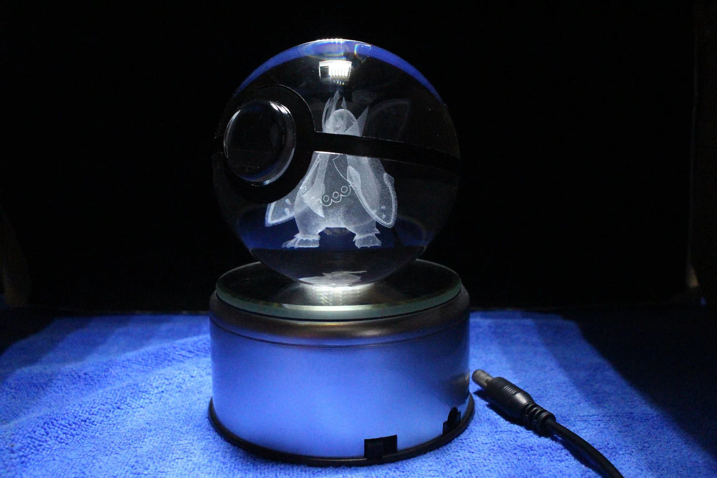 Empoleon Large Crystal Pokeball 3D Laser Engraving