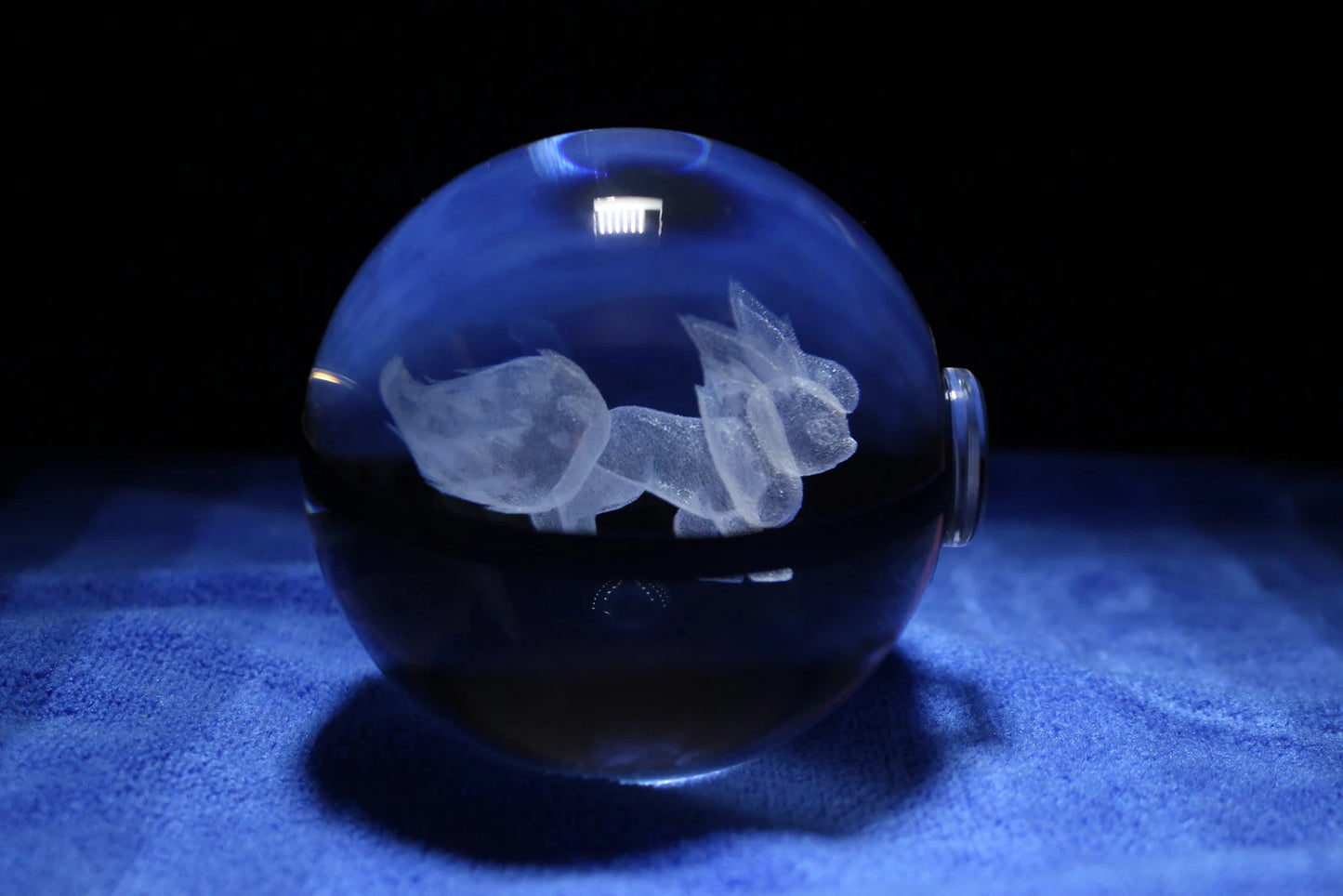 Flareon Large Crystal Pokeball 3D Laser Engraving