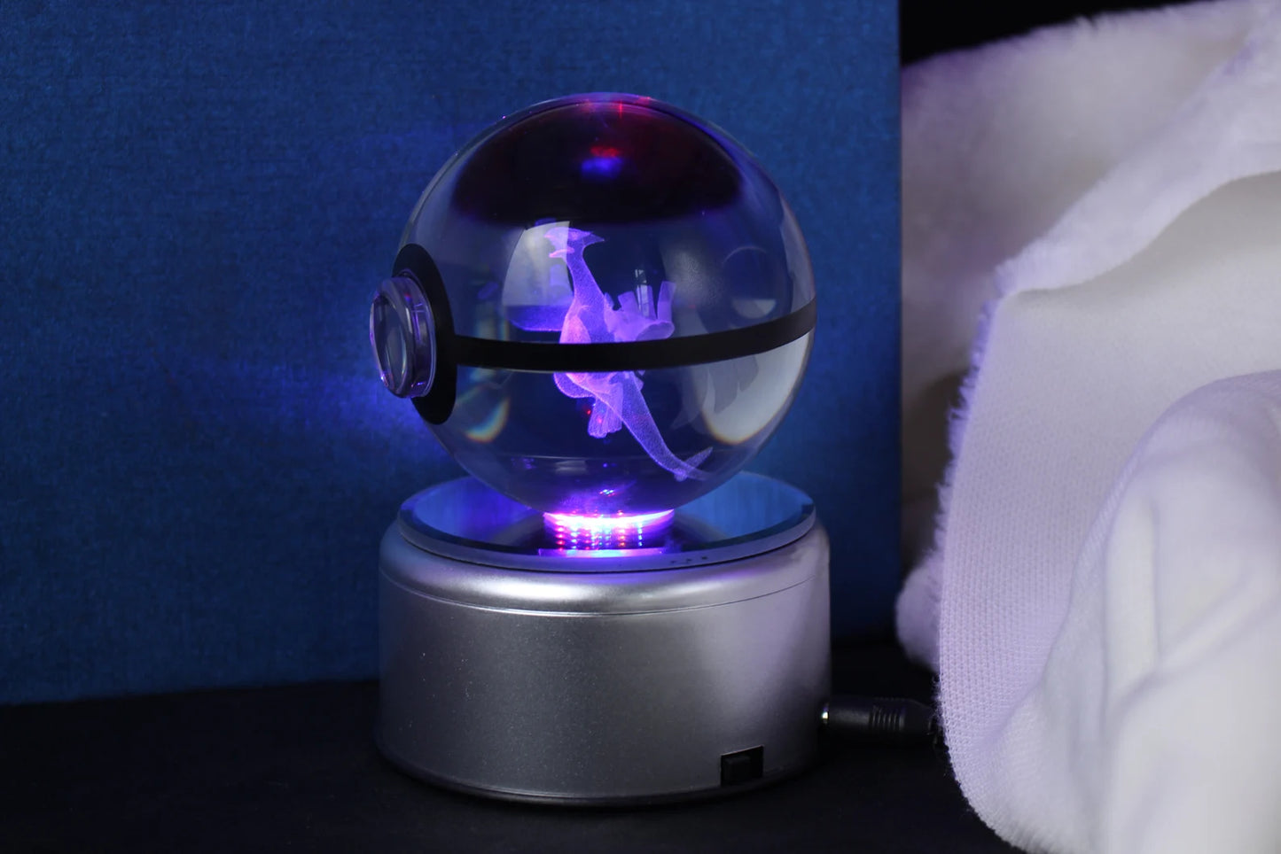 Lugia Large Crystal Pokeball 3D Laser Engraving