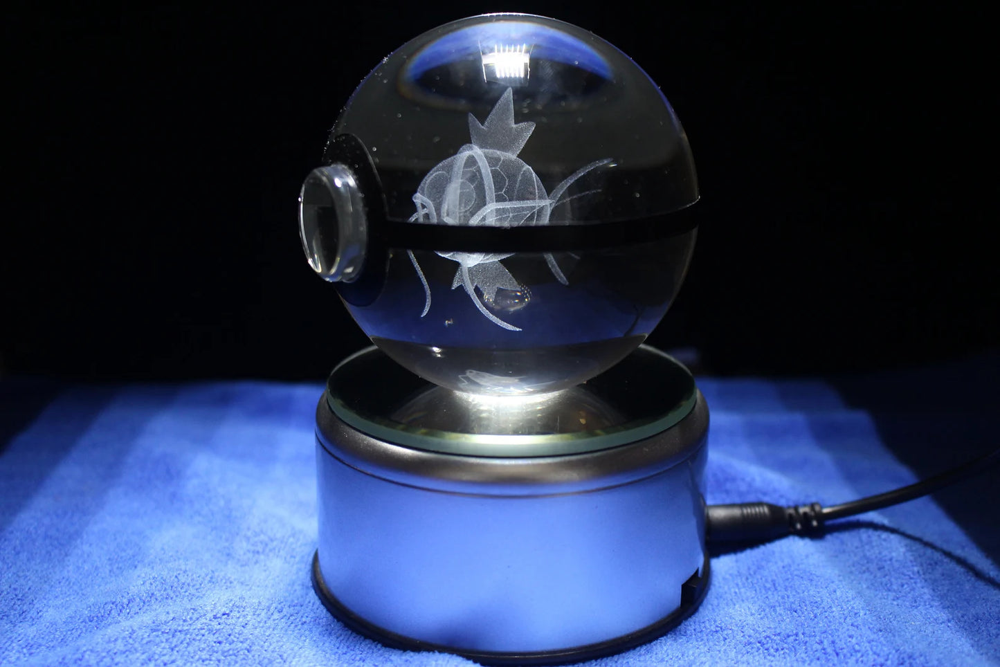 Magikarp Large Crystal Pokeball 3D Laser Engraving