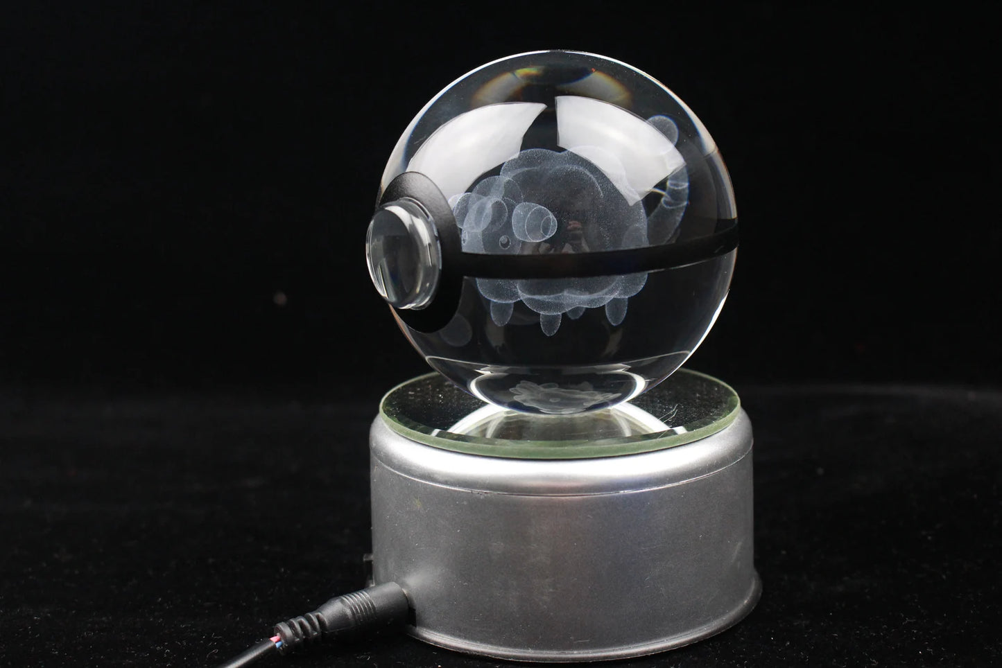 Mareep Large Crystal Pokeball 3D Laser Engraving
