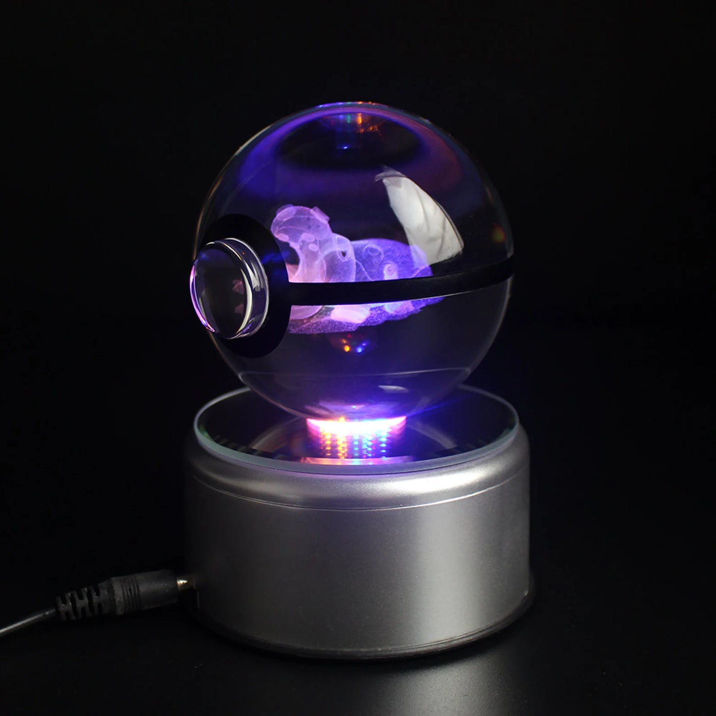 Hippowdon Large Crystal Pokeball 3D Laser Engraving