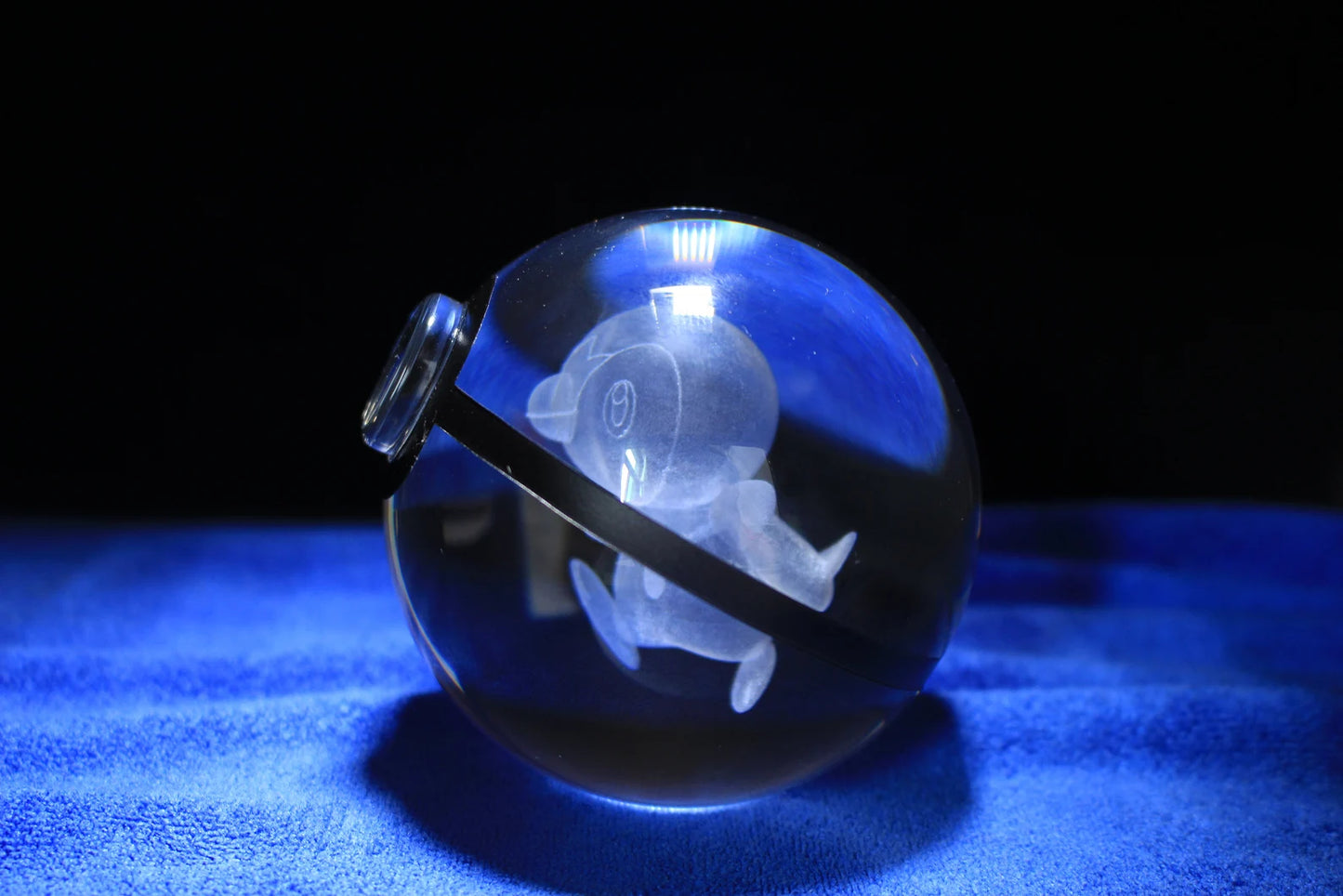 Piplup Large Crystal Pokeball 3D Laser Engraving