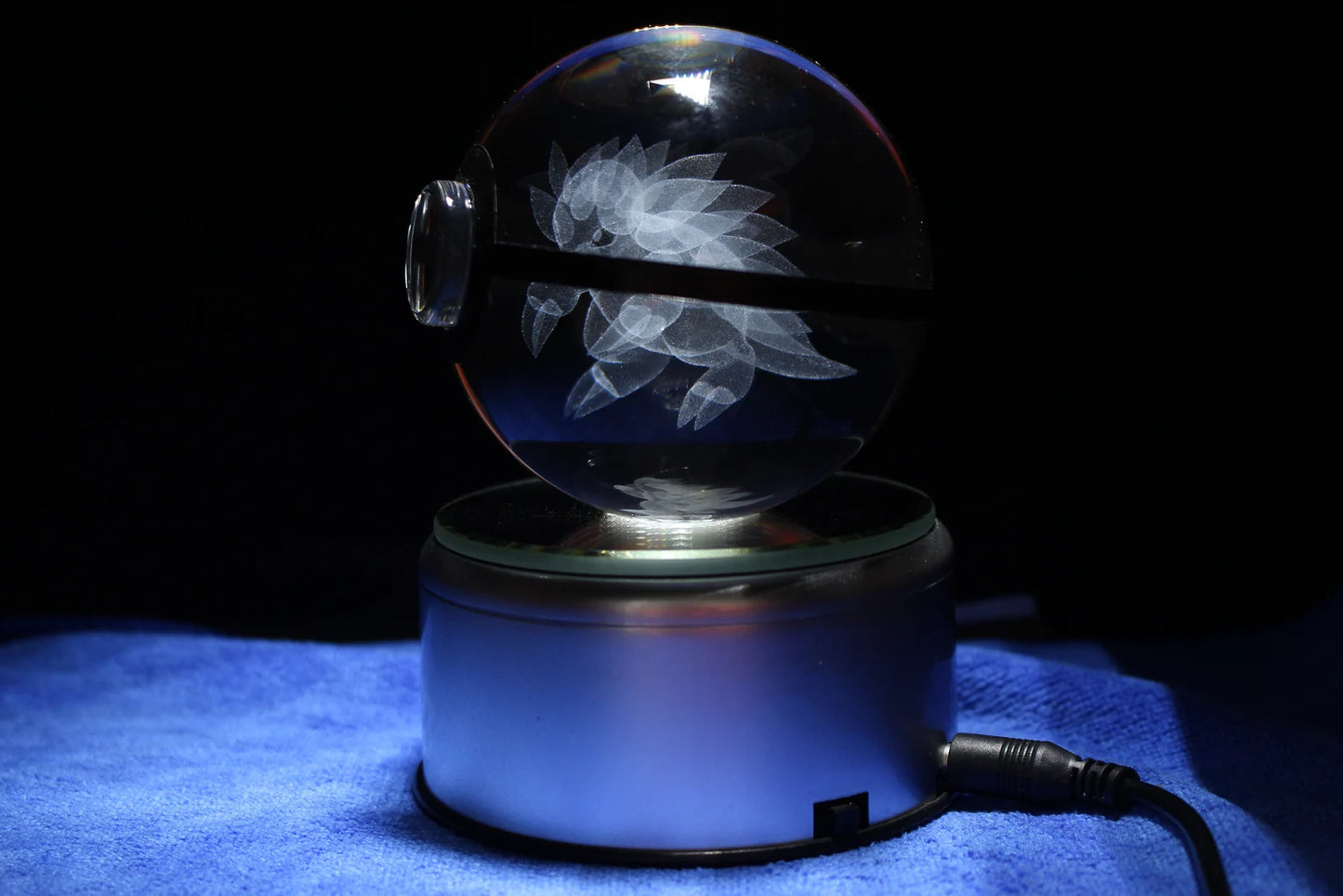 Sandslash Large Crystal Pokeball 3D Laser Engraving