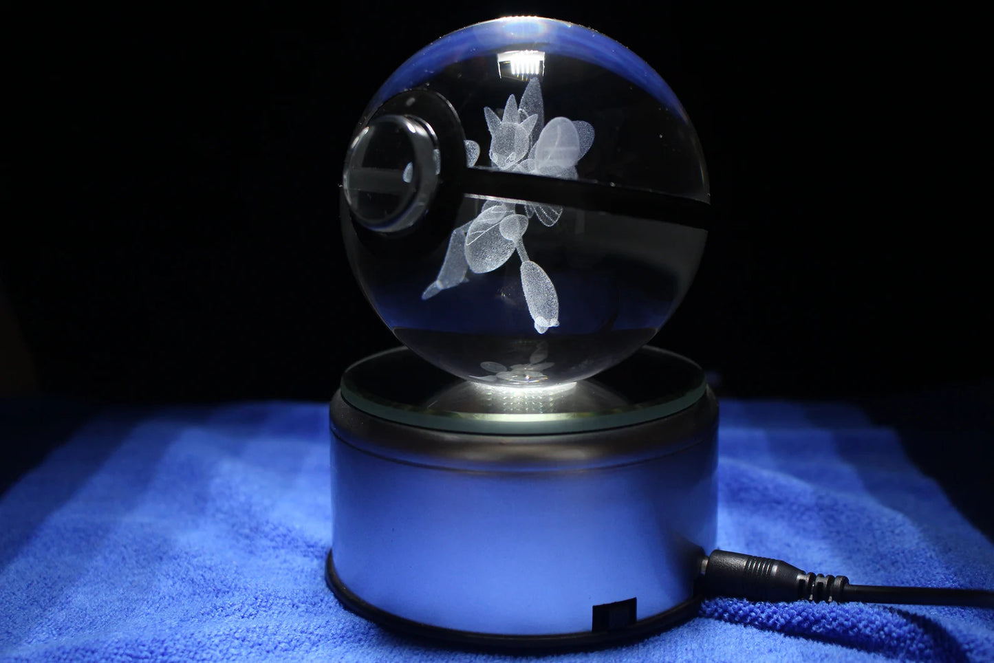Scizor Large Crystal Pokeball 3D Laser Engraving