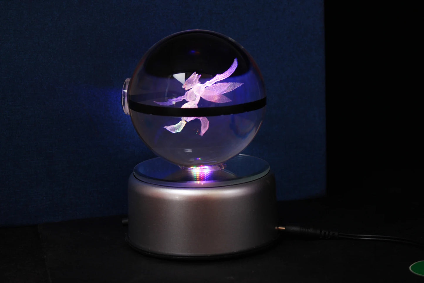 Scyther Large Crystal Pokeball 3D Laser Engraving