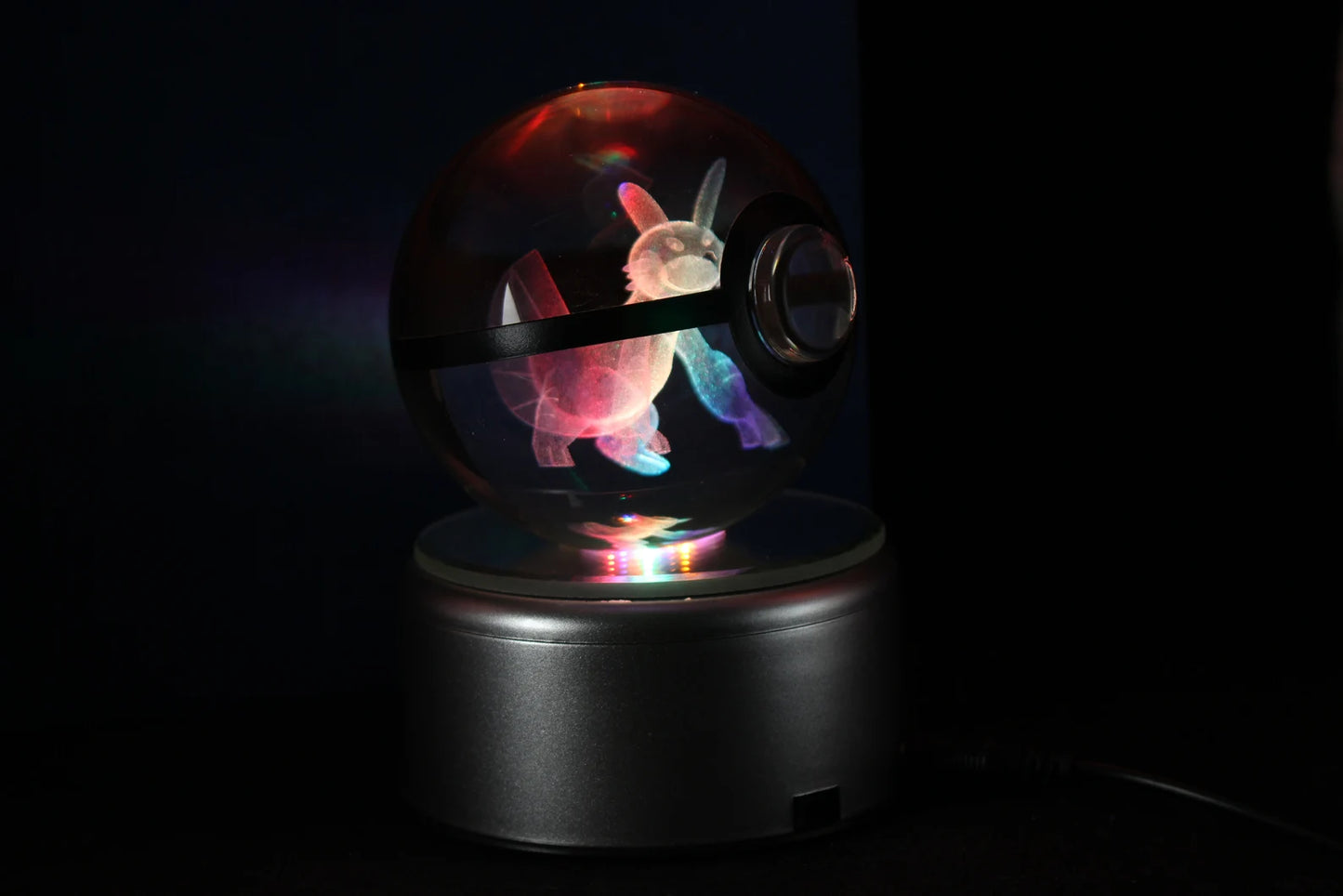 Swampert Large Crystal Pokeball 3D Laser Engraving
