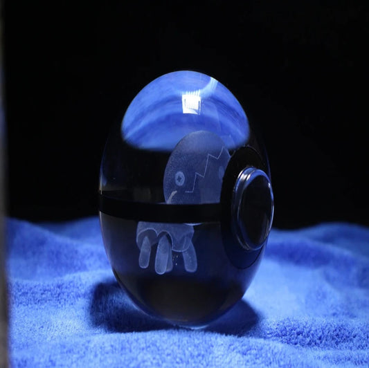 Trapinch Large Crystal Pokeball 3D Laser Engraving