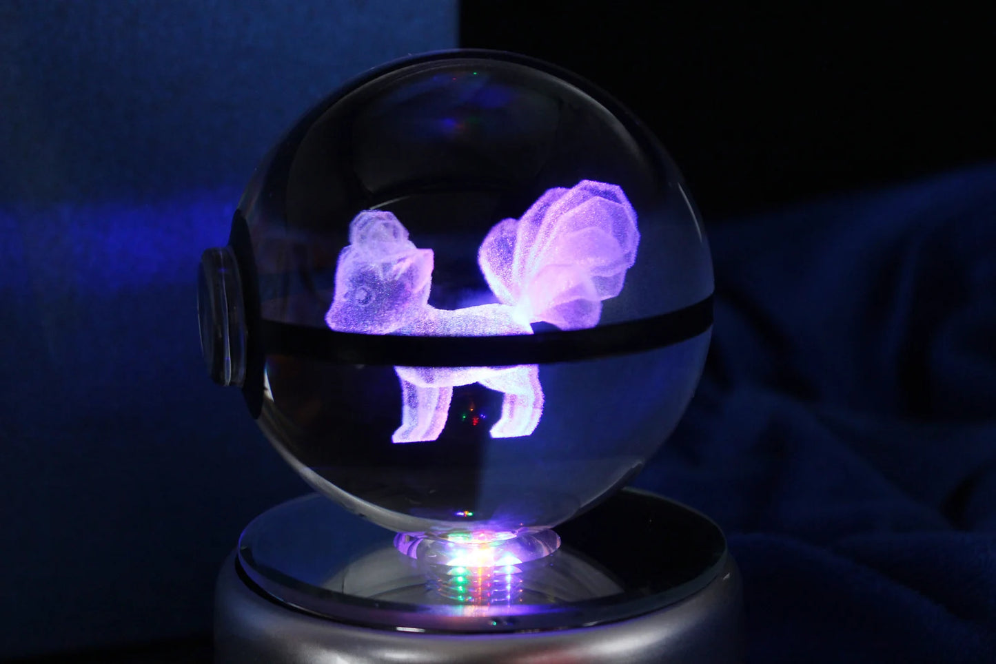 Vulpix Large Crystal Pokeball 3D Laser Engraving