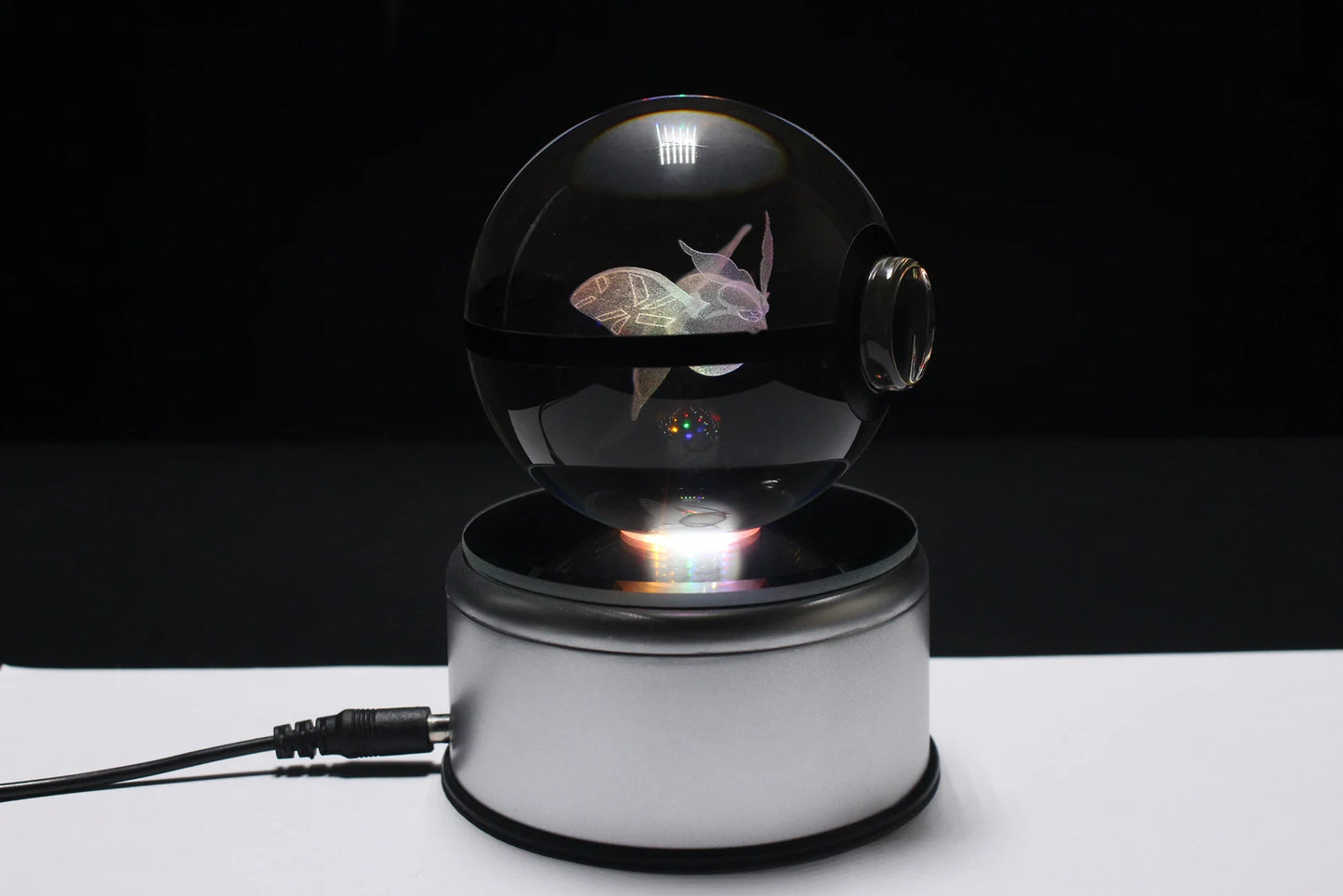 Frosmoth Large Crystal Pokeball 3D Laser Engraving