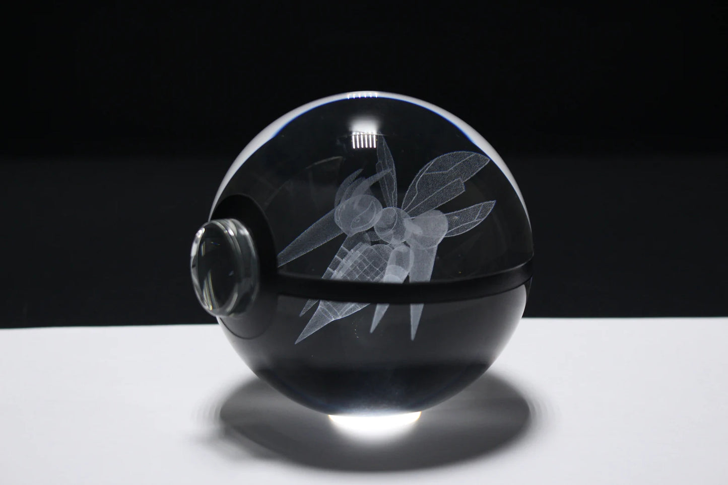 Mega Beedrill Large Crystal Pokeball 3D Laser Engraving