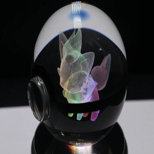 Zorua Large Crystal Pokeball 3D Laser Engraving