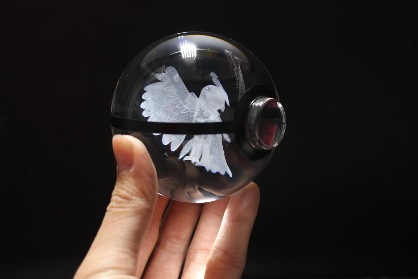 Decidueye Large Crystal Pokeball 3D Laser Engraving