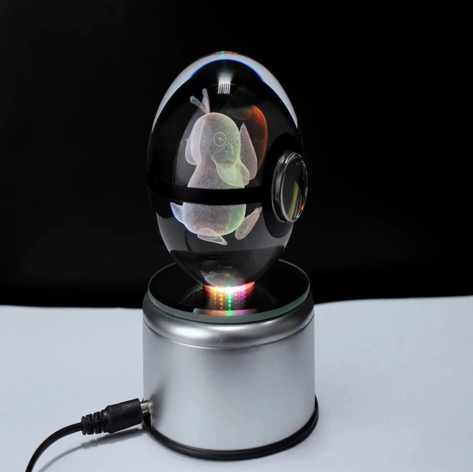Large Ribbon Pokeball Psyduck Large Crystal Pokeball 3D Laser Engraving – Crystal PokeVerse