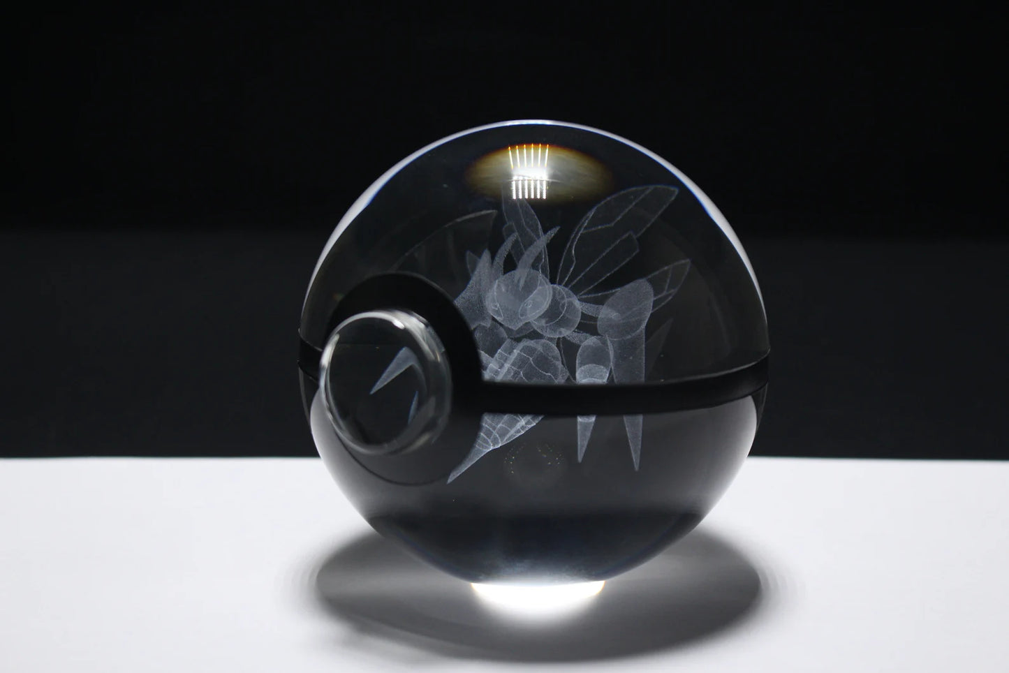 Mega Beedrill Large Crystal Pokeball 3D Laser Engraving