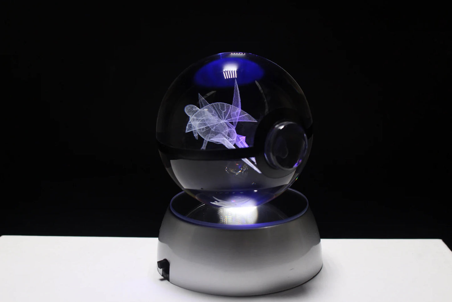Vikavolt Large Crystal Pokeball 3D Laser Engraving